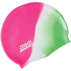 ZOGGS JUNIOR SILICONE SWIMMING CAP - PINK/MULTICOLOUR