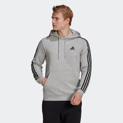 ADIDAS MENS 3 STRIPE FLEECE HOODIE