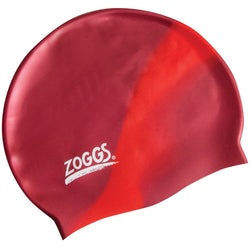 ZOGGS JUNIOR SILICONE SWIMMING CAP - RED/MULTICOLOUR