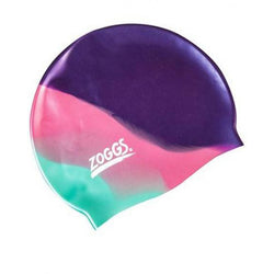 ZOGGS JUNIOR SILICONE SWIMMING CAP - PURPLE/MULTICOLOUR