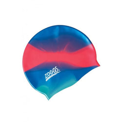 ZOGGS JUNIOR SILICONE SWIMMING CAP - BLUE/MULTICOLOUR
